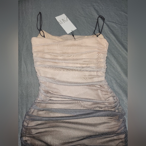 Zara Corset Style Ombre Dress S NWT Adjustable Straps Mesh Double Lined Maxi - Picture 7 of 17